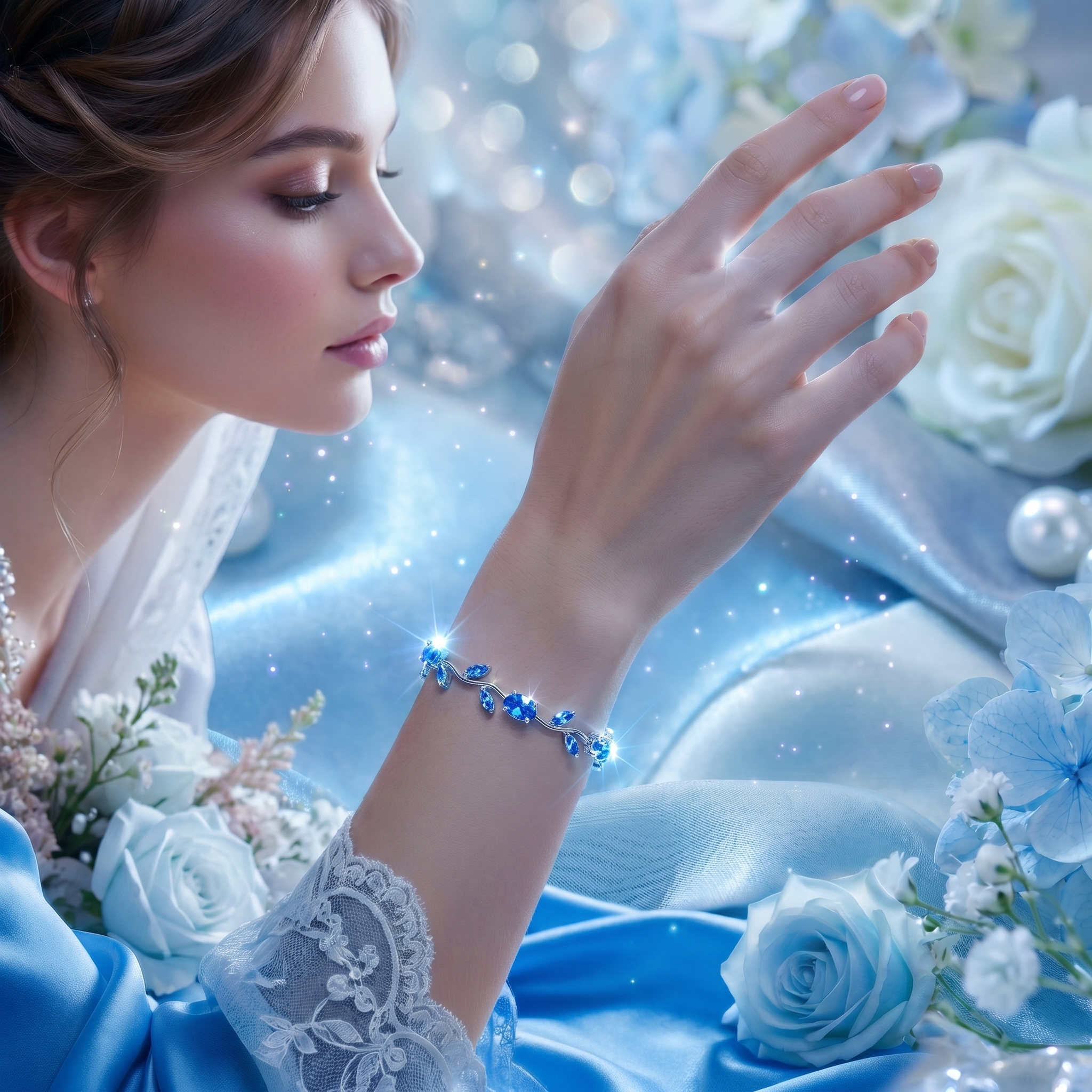 Flower Lam Blue